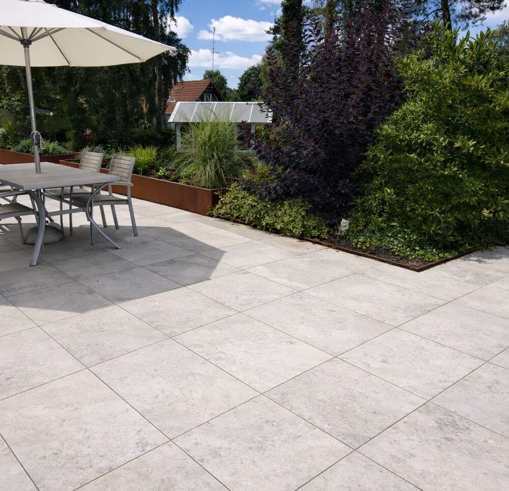 20mm Granitkeramik kalksten terrass